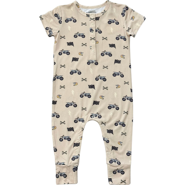 Short Sleeve Henley Romper Dirt Bikes