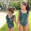 Juli Ruffle Shoulder One-Piece Swimsuit & Hair Band Set, Tropical Toucan - One Pieces - 5