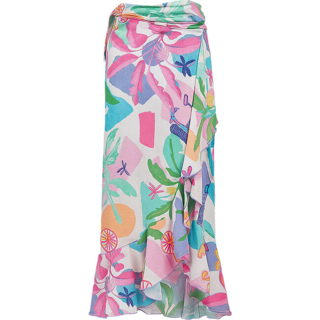 Girls Cover-Up Ruffle Hem Wrap Skirt, Puerto Viejo