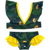 Alessandra V-Neck Ruffle Shoulder Bikini & Hair Band Set, Tropical Toucan - Two Pieces - 1 - thumbnail