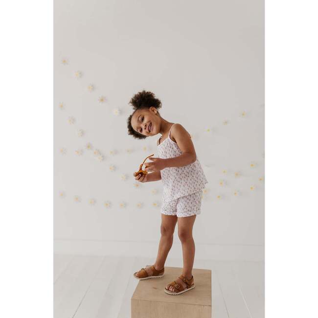 Girl's Gauze Tank & Short Set Embroidery Floral - Mixed Apparel Set - 8