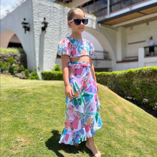 Girls Cover-Up Ruffle Hem Wrap Skirt, Puerto Viejo