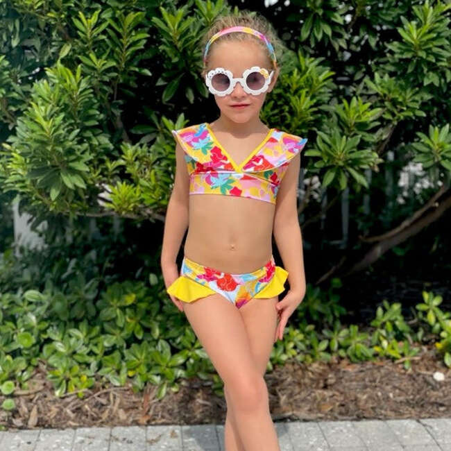 Alessandra Ruffle Neck Sleeveless Bikini, Cocos Island