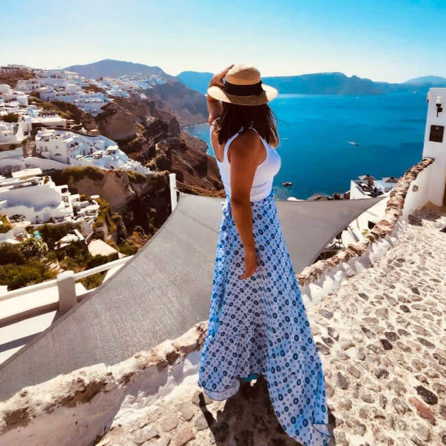 Womens Wrap Skirt,  Santorini