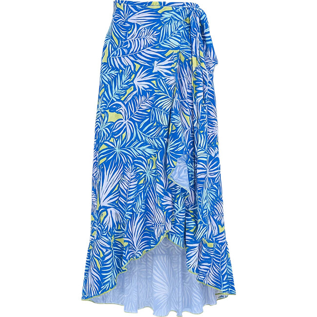 Women's Palm Neon Print Cover-Up Wrap Skirt, Multicolors