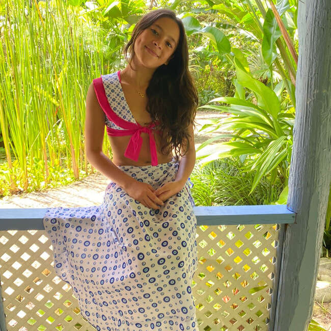 Girls Wrap Skirt, Santorini - Skirts - 4