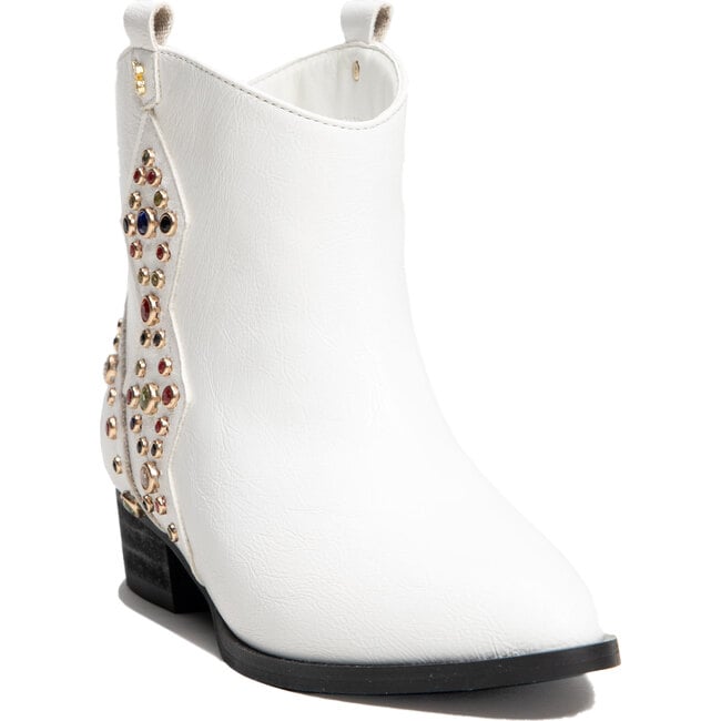 Miss Dallas Embellished Cowboy Boot, White - Boots - 2