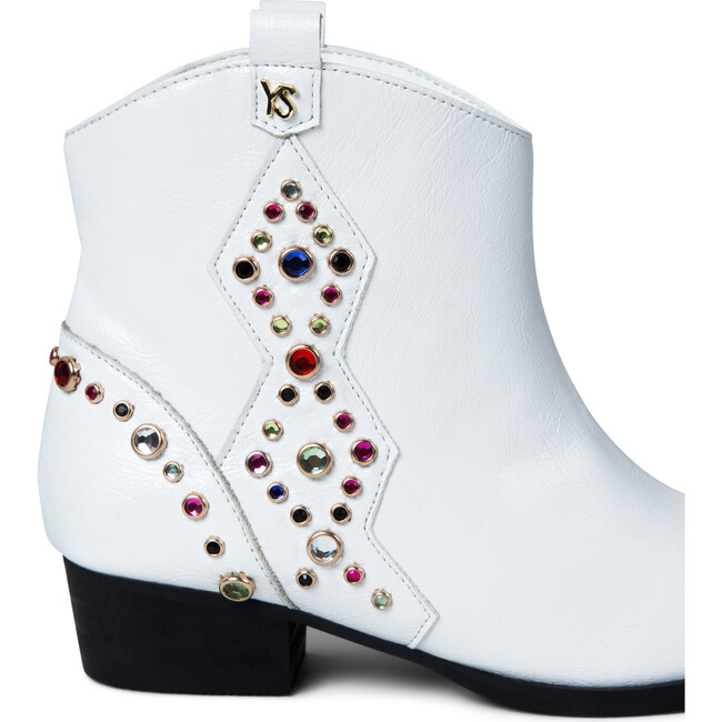 Miss Dallas Embellished Cowboy Boot, White - Boots - 3
