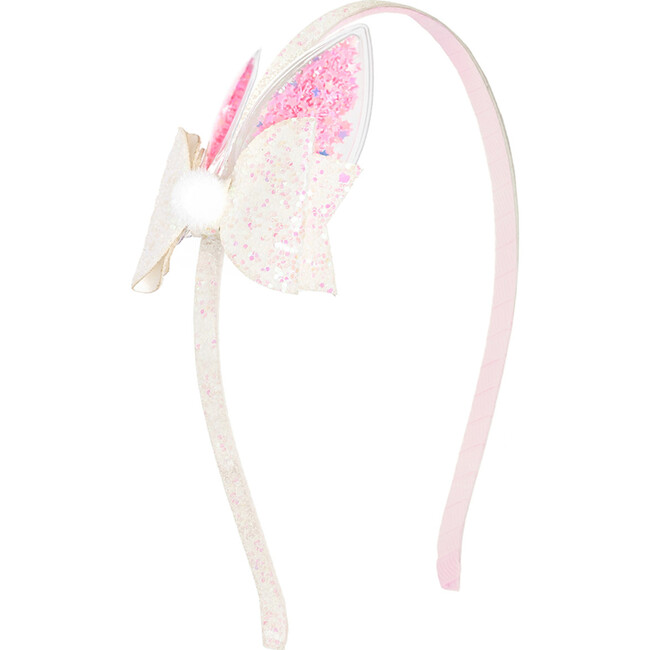 Shaker Easter Bunny Ear Bow Headband, Pink