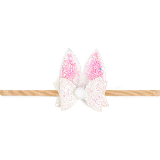 Shaker Easter Bunny Ear Bow Baby Headband, Pink
