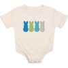 Peeps Embroidered Patch Easter Short Sleeve Romper, Natural - Rompers - 1 - thumbnail