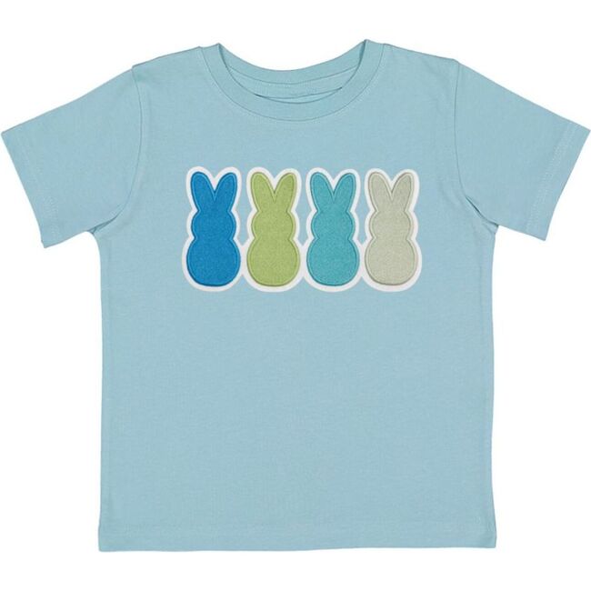 Peeps Embroidered Patch Easter Short Sleeve T-Shirt, Cool Blue