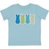 Peeps Embroidered Patch Easter Short Sleeve T-Shirt, Cool Blue - T-Shirts - 1 - thumbnail