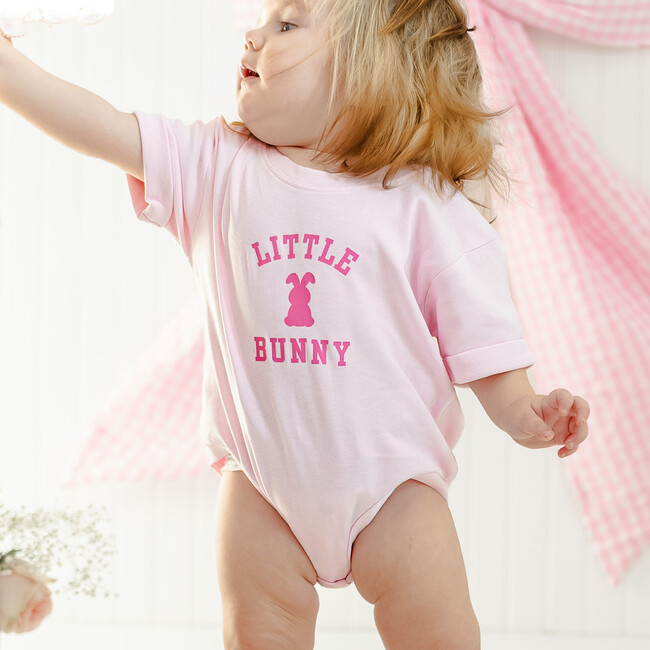 Little Bunny Rose Easter Short Sleeve Romper, Ballet