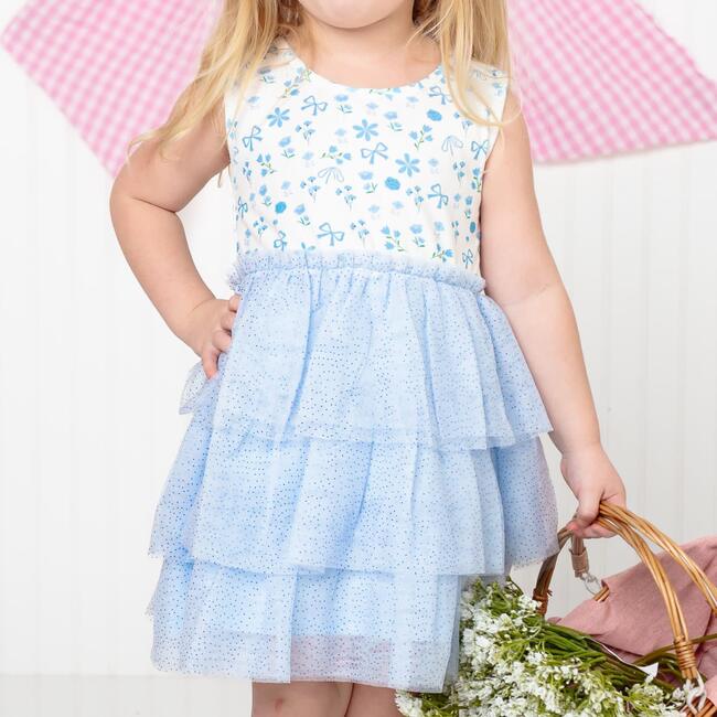 Sky Floral Tank Tutu Dress, Blue - Dresses - 3