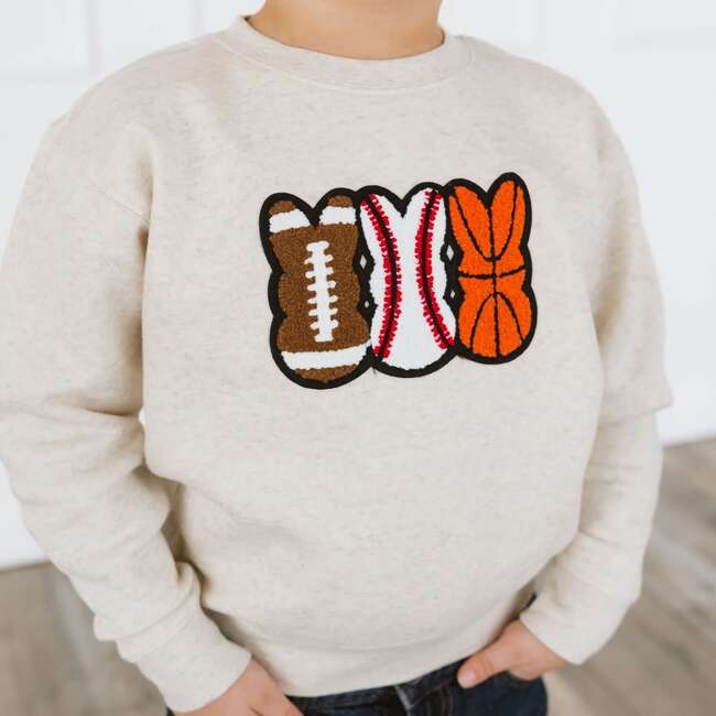 Sports Peeps Patch Easter Sweatshirt, Natural Heather - Sweatshirts - 3