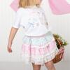 Floral & Bow Watercolor Short Sleeve T-Shirt, White - T-Shirts - 3