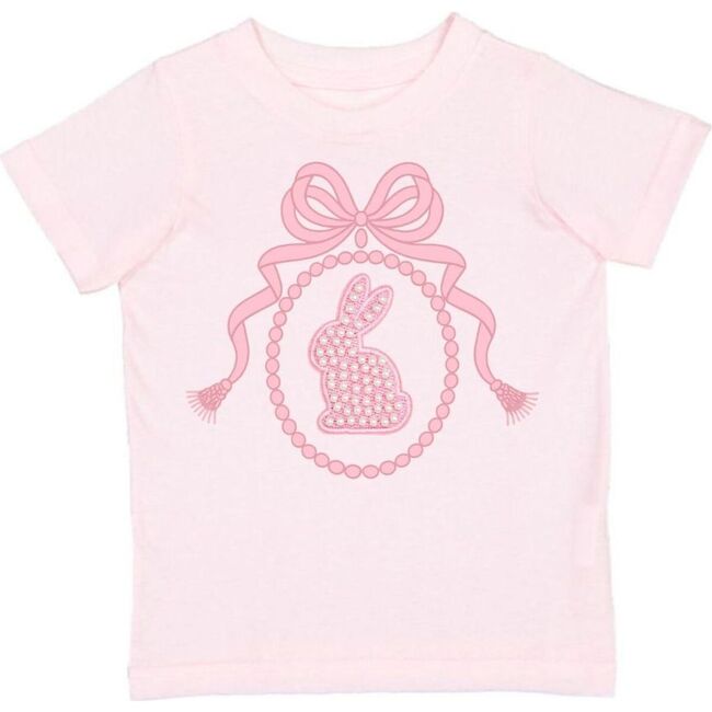 Bunny Locket Pearl Patch Easter Short Sleeve T-Shirt, Ballet
