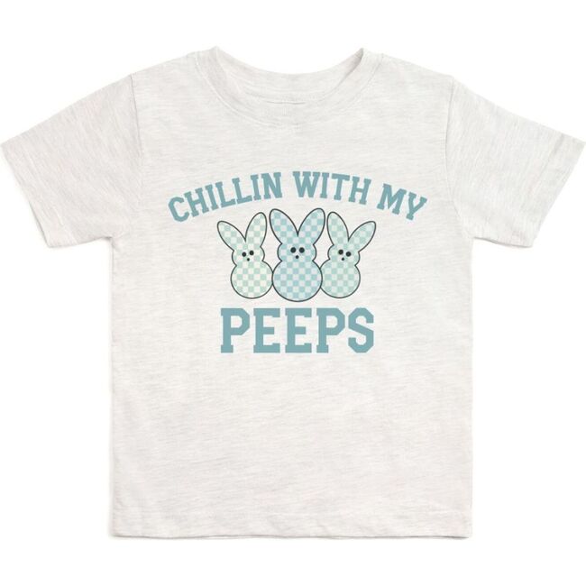 Chillin With My Peeps Checker Easter Short Sleeve T-Shirt, Ash