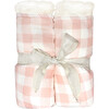 Faux Fur Blanket, Pink Gingham - Blankets - 1 - thumbnail