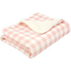 Faux Fur Blanket, Pink Gingham - Blankets - 2