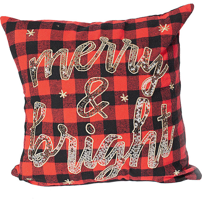 Merry and Bright Buffalo Plaid Pillow Cover - Decorative Pillows - 1