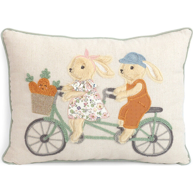 Bunny Bike Ride Lumbar Pillow - Decorative Pillows - 1