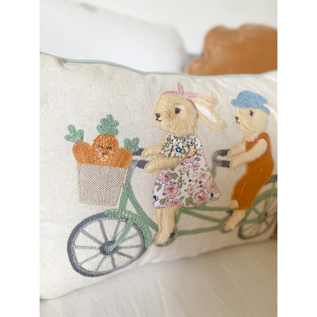 Bunny Bike Ride Lumbar Pillow - Decorative Pillows - 2