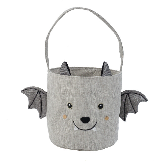 Bat Halloween Bag, Gray - Trick or Treat Baskets - 1