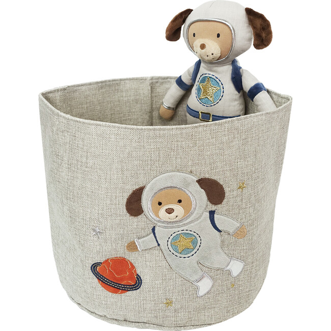 Astro Dog Toy Bin, Gray