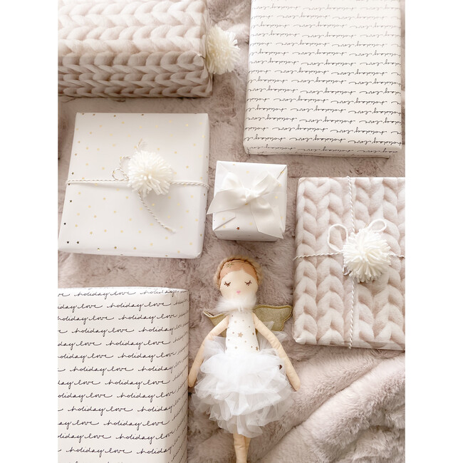 Adele Small Gold Angel, White