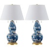 Set of 2 Color Swirls Glass Lamps, Navy - Lighting - 1 - thumbnail