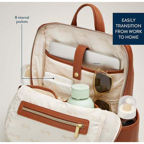 Eras Backpack, Cognac - Diaper Bags - 3