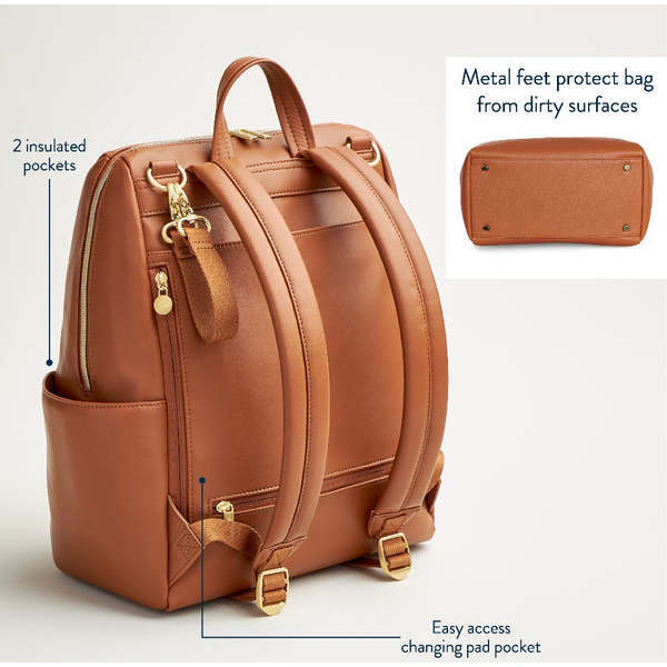 Eras Backpack, Cognac - Diaper Bags - 4