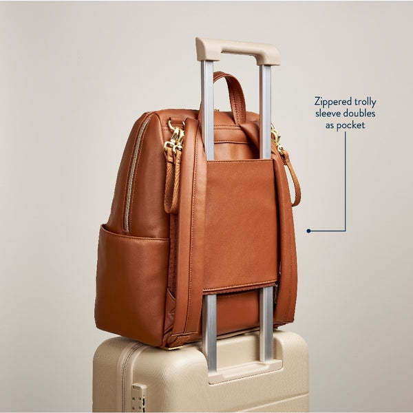 Eras Backpack, Cognac - Diaper Bags - 5