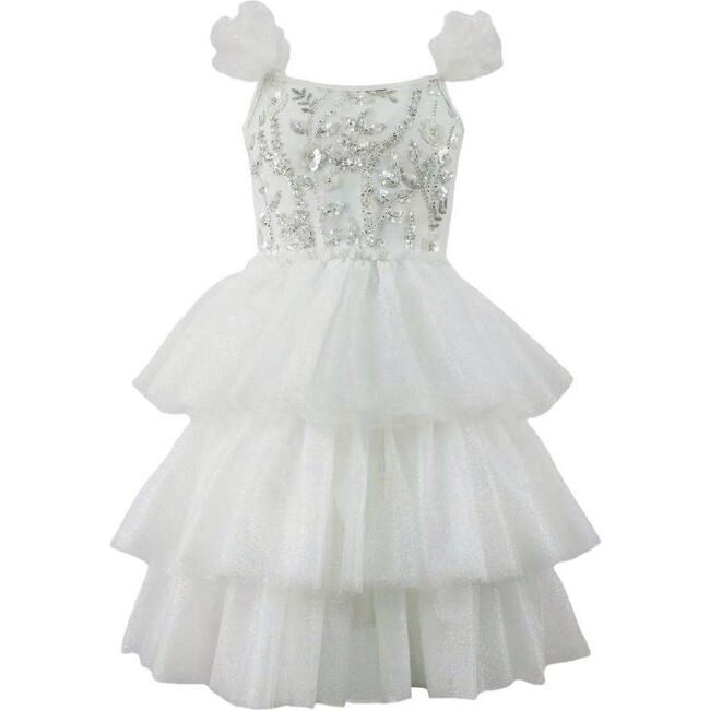 Snow Beaded Tulle Shimmer Dress