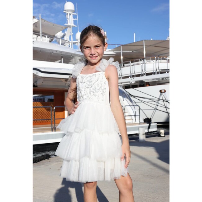 Snow Beaded Tulle Shimmer Dress - Dresses - 3