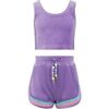 Rainbow Velour Sequin Tank Set, Lavender - Mixed Apparel Set - 1 - thumbnail