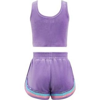 Rainbow Velour Sequin Tank Set, Lavender