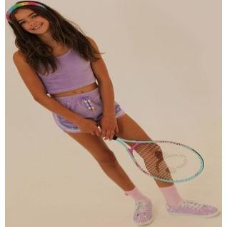 Rainbow Velour Sequin Tank Set, Lavender - Mixed Apparel Set - 4