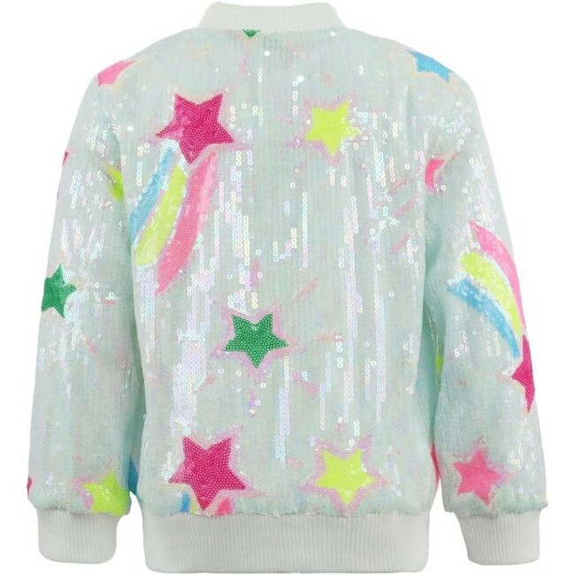 Rainbow Shooting Star Sequin Bomber