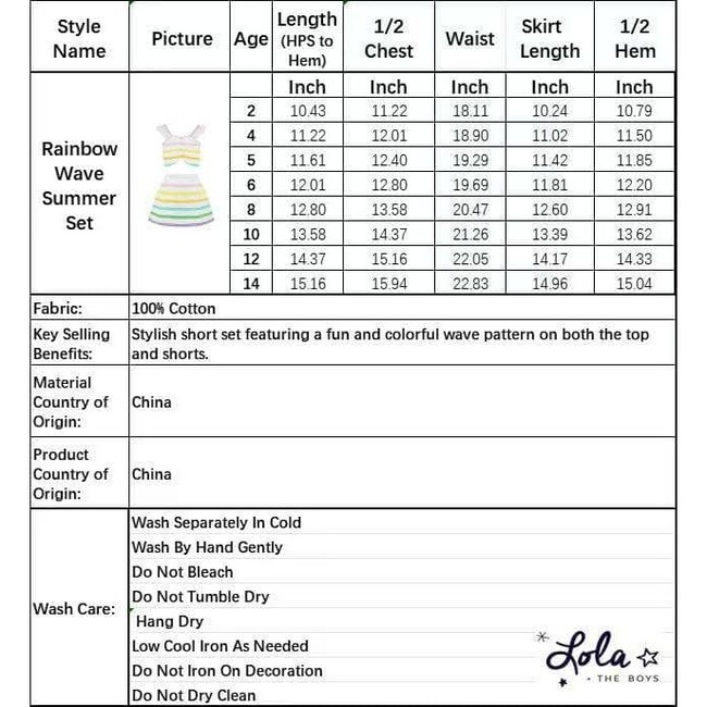 Rainbow Wave Summer Set - Mixed Apparel Set - 4