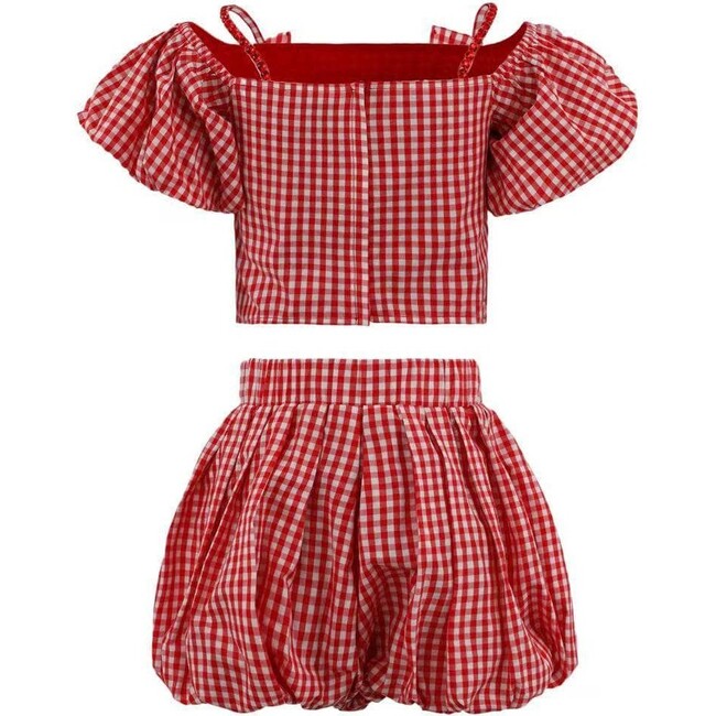 Plaid Bow Bubble Skort Set