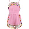 Pink Rainbow Pom Pom Romper - Rompers - 1 - thumbnail