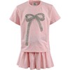Pink Crystal Bow Short Set - Mixed Apparel Set - 1 - thumbnail