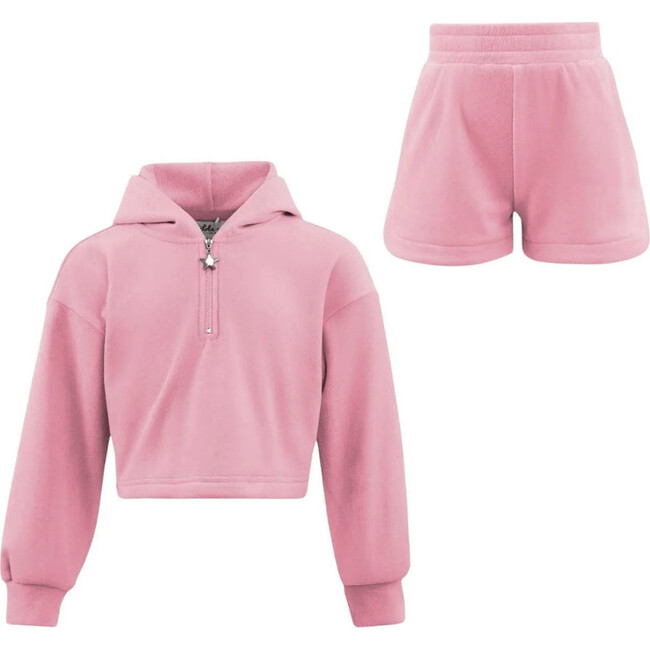 Pastel Velour Short Set Pretty Pink