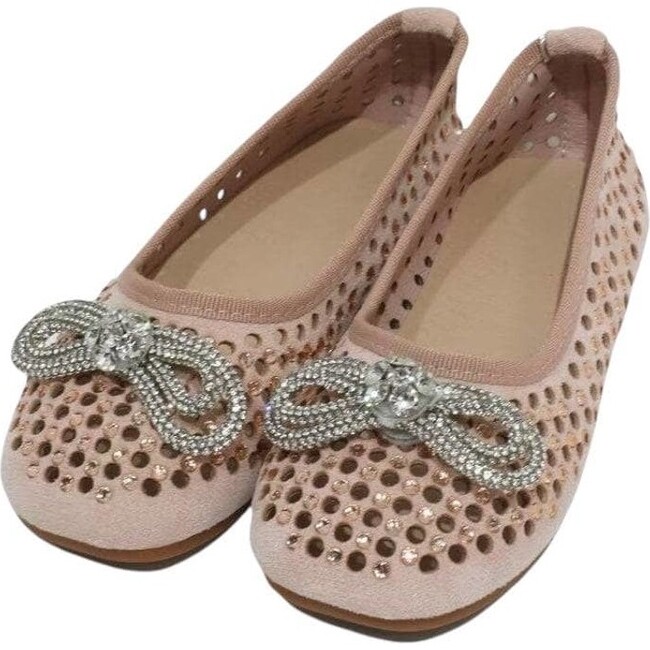 Peach Sparkle Bow Ballet Flat