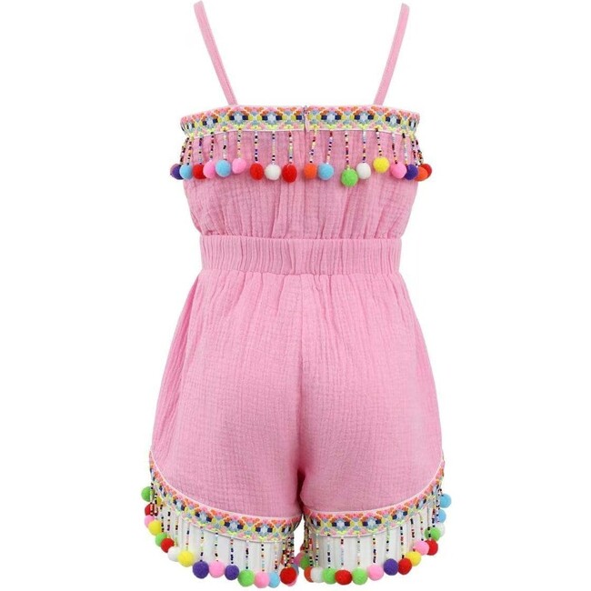 Pink Rainbow Pom Pom Romper