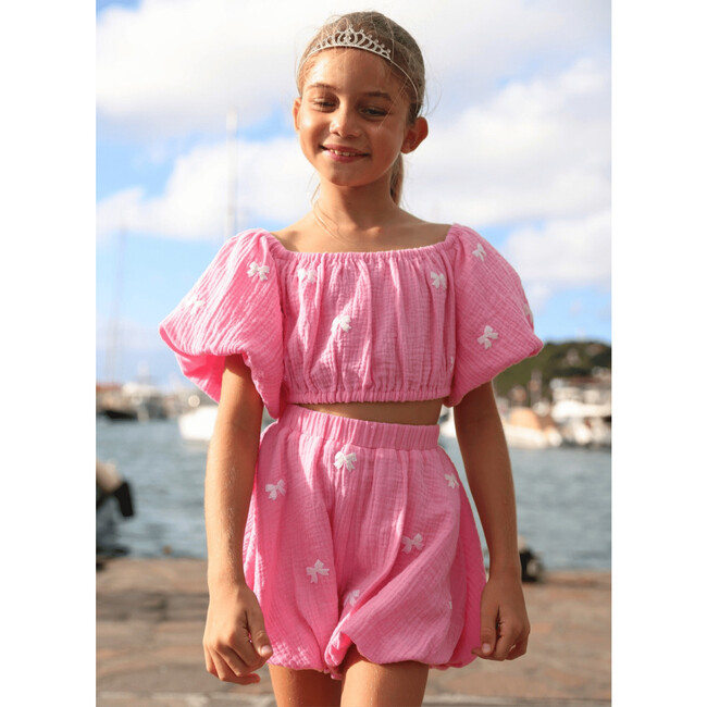 Pink Hailey Bow Bubble Set - Mixed Apparel Set - 3