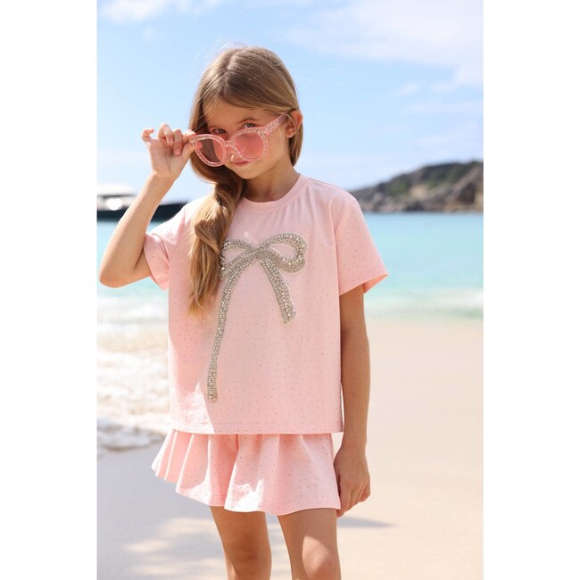 Pink Crystal Bow Short Set - Mixed Apparel Set - 3